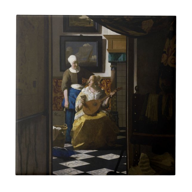 Azulejo Johannes Vermeer - La carta de amor (Frente)