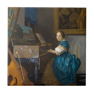 Azulejo Johannes Vermeer - Lady sentada en un Virginal