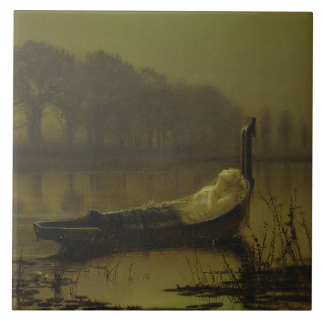 Azulejo John Atkinson Grimshaw - La Dama de Shalott (Frente)