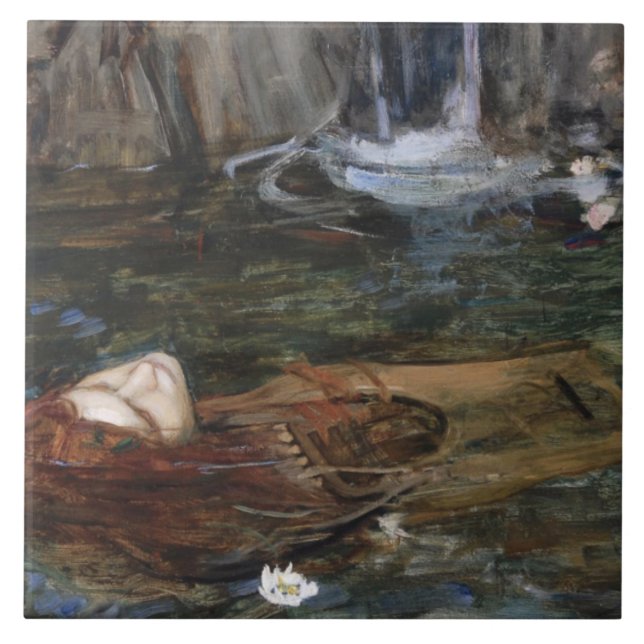 Azulejo John William Waterhouse - Estudio para el hallazgo (Frente)