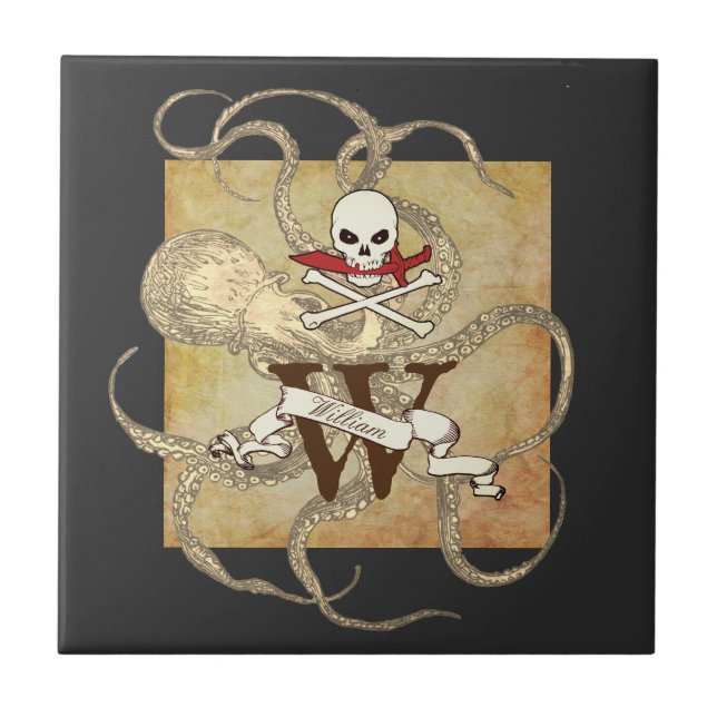 Azulejo Jolly Roger Monogram Inicial (Frente)