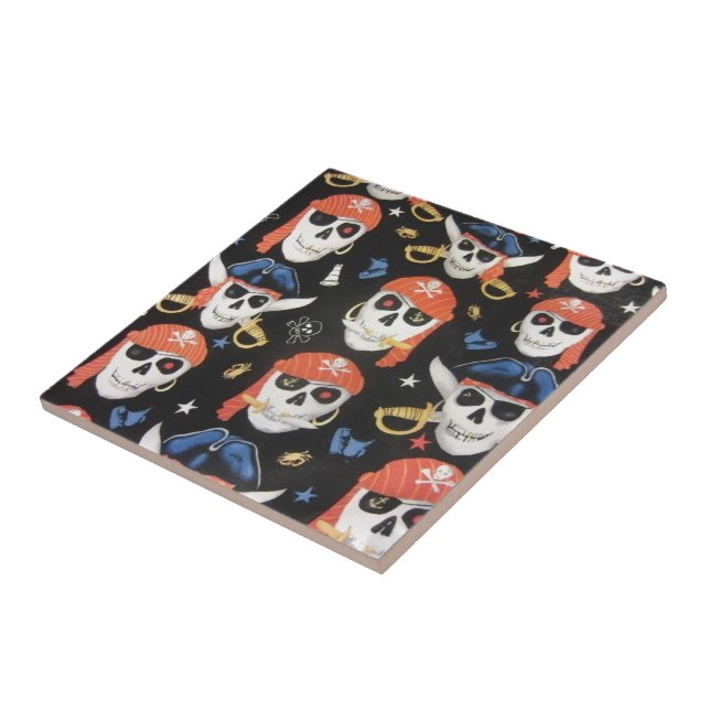 Azulejo Jolly Roger Pirate Skulls (Lado)