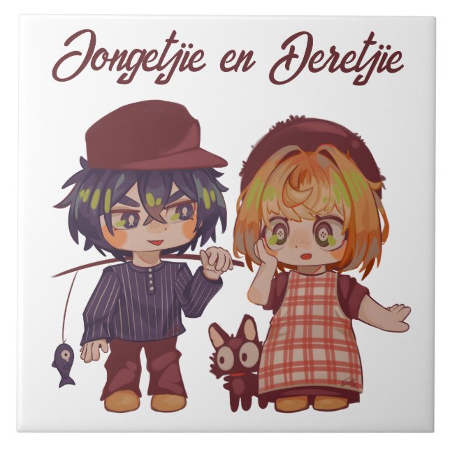 Azulejo Jongetjie en Deretjie Chibi  (Frente)