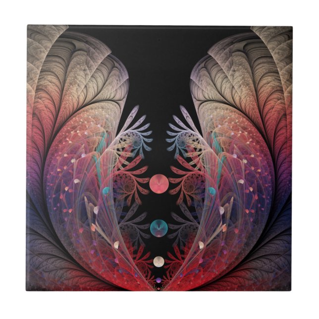 Azulejo Jonglage Resumen arte fractal moderno de fantasía (Frente)