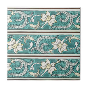 Azulejo Jonquil Stripe Art Nouveau Tile cerámico