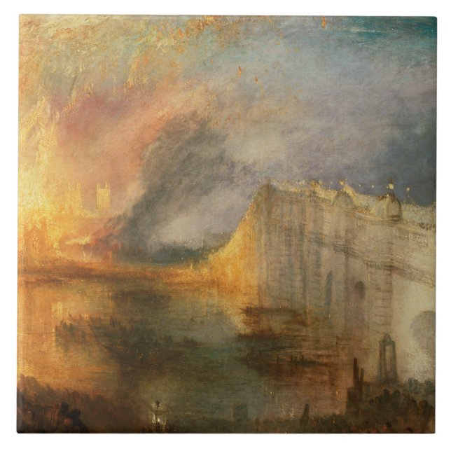 Azulejo Joseph Mallord William Turner - El incendio de (Frente)