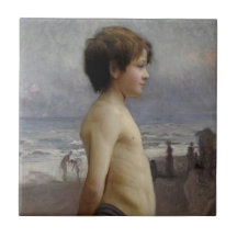 Joven en la playa (por Jules Bastien-Lepage)