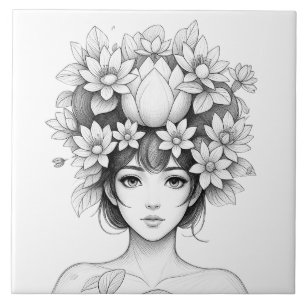 Azulejo Joven Flor de Loto