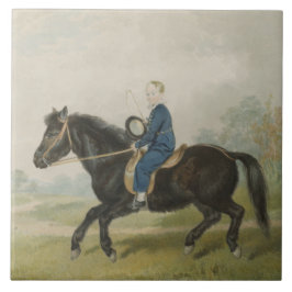 Azulejo Joven muchacho montando un pony (por Penry William