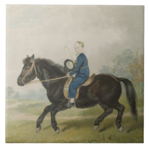 Azulejo Joven muchacho montando un pony (por Penry William