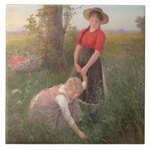 Jóvenes Chicas recogiendo flores