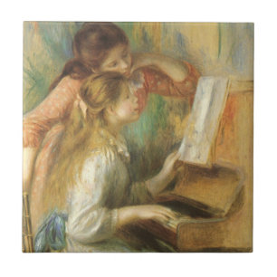 Azulejo Jóvenes muchachas al piano de Pierre Renoir