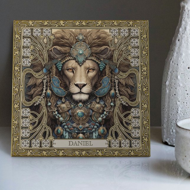 Azulejo Joyas tribales de leones espirituales personalizad (Subido por el creador)