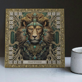 Azulejo Joyas tribales de leones espirituales personalizad
