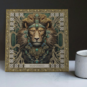 Azulejo Joyería Tribal Personalizada del León Espíritu