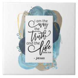 Azulejo Juan 14:6 Soy la verdadera vida biblia cristiana