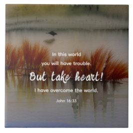 Azulejo Juan 16:33 He superado la biblia contra el cristia