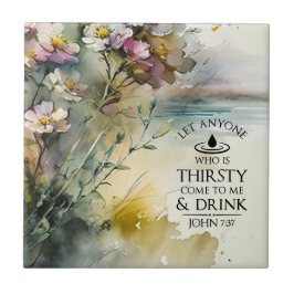 Azulejo Juan 7:37 Cualquiera que tenga sed, venga a mi Bib