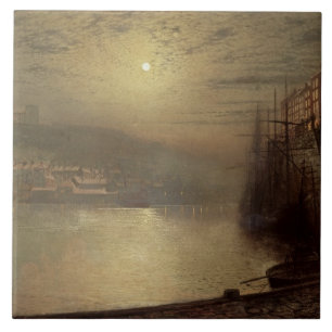 Azulejo Juan Atkinson Grimshaw el Whitby (aceite en