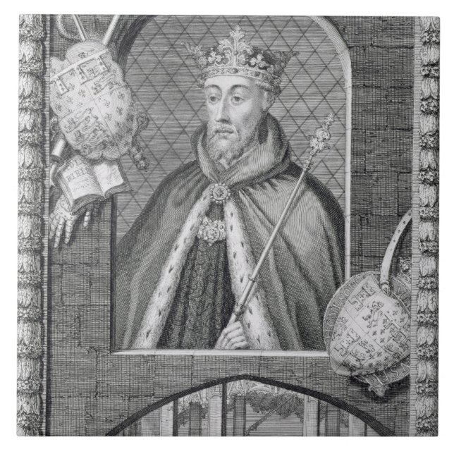 Azulejo Juan de flaco, duque de Lancaster (1340-99) (Frente)