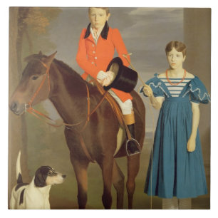 Azulejo Juan Gubbins Newton y su hermana Maria, 1832-33 (