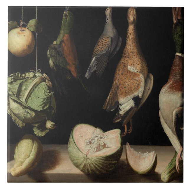 Azulejo Juan Sánchez Cotan - Todavía la vida con aves de c (Frente)