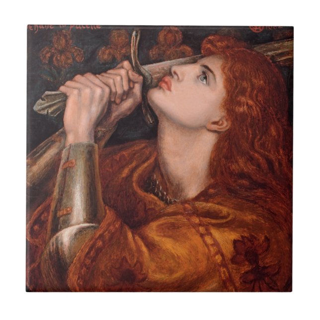 Azulejo Juana de Arco, c. 1882 por Dante Gabriel Rossetti (Frente)