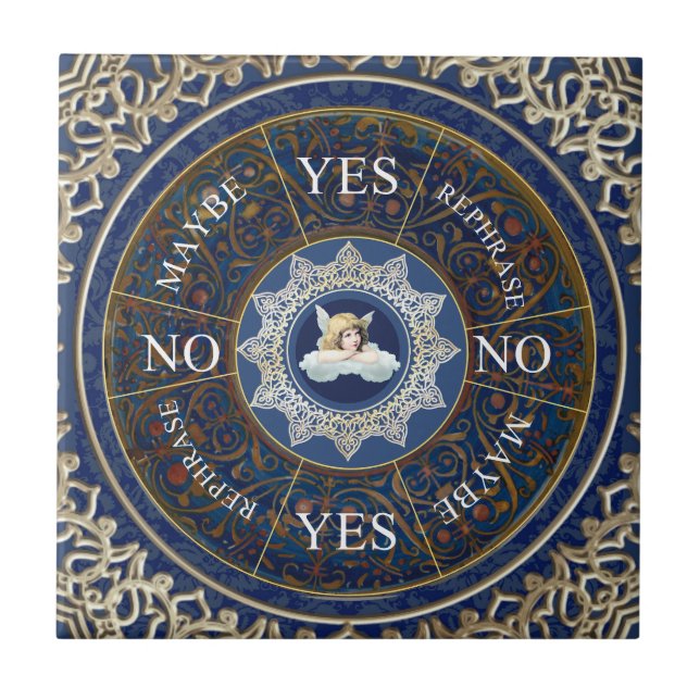 Azulejo Juego de adivinación Ángel Azul del tablero del pe (Frente)