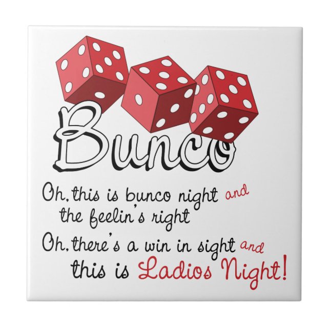 Azulejo Juego de dados Bunco (Frente)