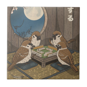 Azulejo Juego de pájaros jugando Mahjong 