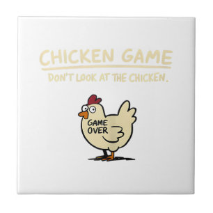 Azulejo Juego de Pollo No Mires Al Pollo Pollo Divertido