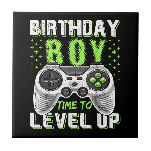 Azulejo Juego de video Level Up Birday Boy (Frente)
