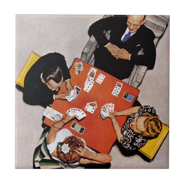 Azulejo Juego puente de Norman Rockwell (Frente)