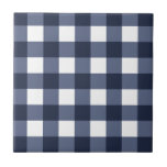 Azulejo Jugada de control Gingham White Cottagecore<br><div class="desc">Tendencia de picnic de primavera moderna,  con un patrón de tartán de chapa gingham en colores azul marino y blanco.</div>