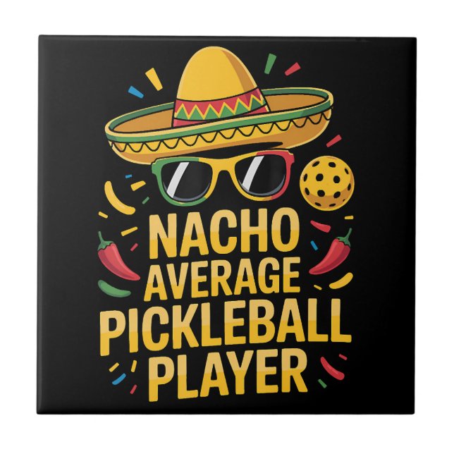 Azulejo Jugador de Pickleball No Promedio (Frente)