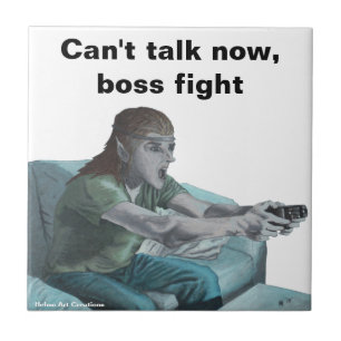 Azulejo Jugador Elf de Video Jugando Videojuegos Fantasy T