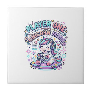 Azulejo Jugador Unicornio Uno Modo Unicornio Estilo Retro