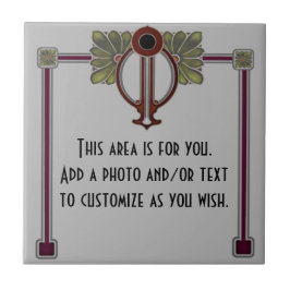 Azulejo Jugendstil Art Nouveau/Deco c1900 Repro Grey Burg