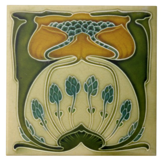 Azulejo Jugendstil Art Nouveau Multi Floral (Frente)