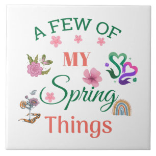 Azulejo Jugosa cita de la primavera con flores y arbustos