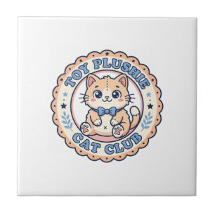 Azulejo Juguete de peluche gato Diseño de camiseta de gato
