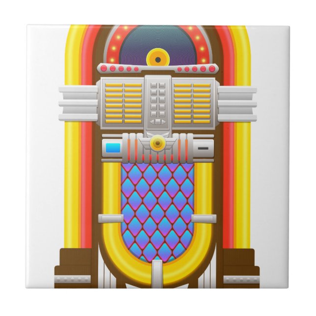 Azulejo Jukebox de estilo antiguo de los años 50 (Frente)