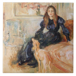 Azulejo Julie Manet y su Greyhound (por Berthe Morisot)