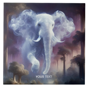 Azulejo Jungla de elefantes con niebla de fantasía linda