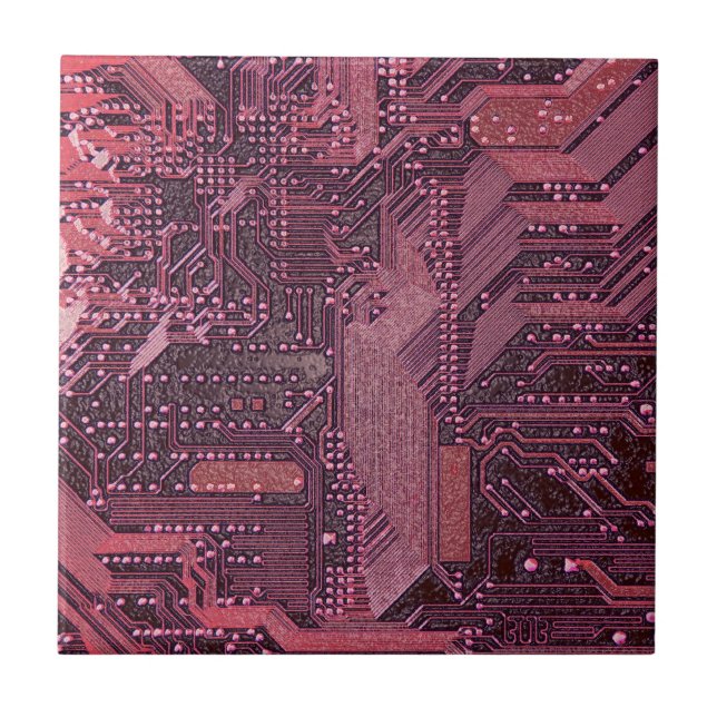 Azulejo Junta de circuito cibernético de Fuchsia Electróni (Frente)