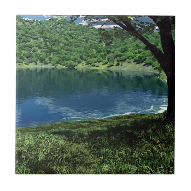 Azulejo Junto A Aguas Profundas Tile Decorativo (Frente)