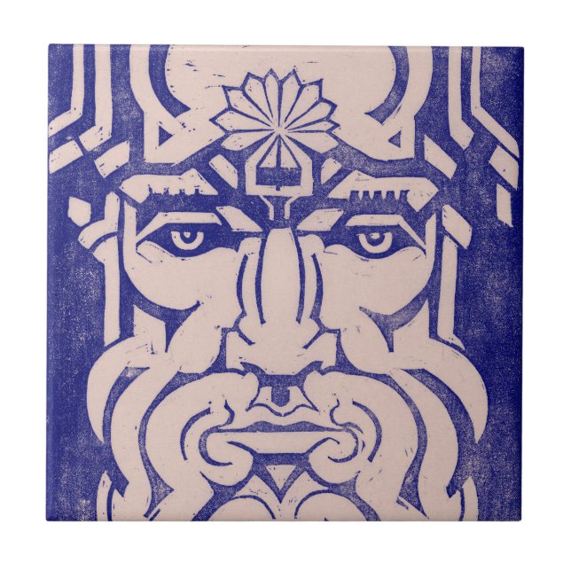 Azulejo Júpiter Zeus Rey de los dioses Mitología griega Az (Frente)