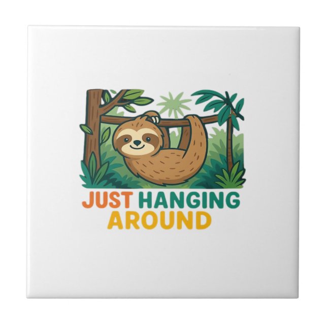 Azulejo Just Hanging Around (Sleepy Sloth) Essential T-Shi (Frente)