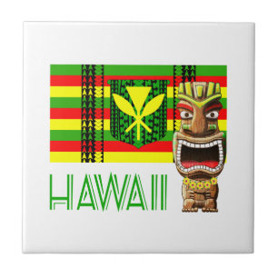 Azulejo Kanaka tribal Maoli y Tiki