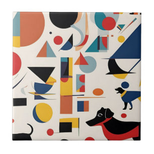 Azulejo Kandinsky art & Dog lover /